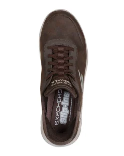 SKECHERS - GO WALK FLEX - SMOOTH MOTION - Sneakers marrone da uomo