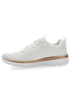 SKECHERS GRACEFUL - GET CONNECTED - Sneakers bianca con motivo a zigzag e soletta ammortizzata memory foam