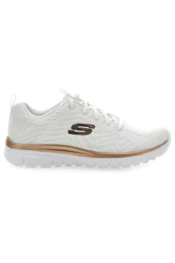 SKECHERS GRACEFUL - GET CONNECTED - Sneakers bianca con motivo a zigzag e soletta ammortizzata memory foam