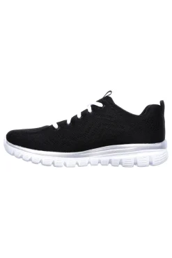 SKECHERS GRACEFUL - GET CONNECTED - Sneakers nera con motivo a zigzag e soletta ammortizzata memory foam