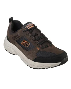 SKECHERS - Scarpa da uomo relaxed fit marrone e nera con soletta in memory foam