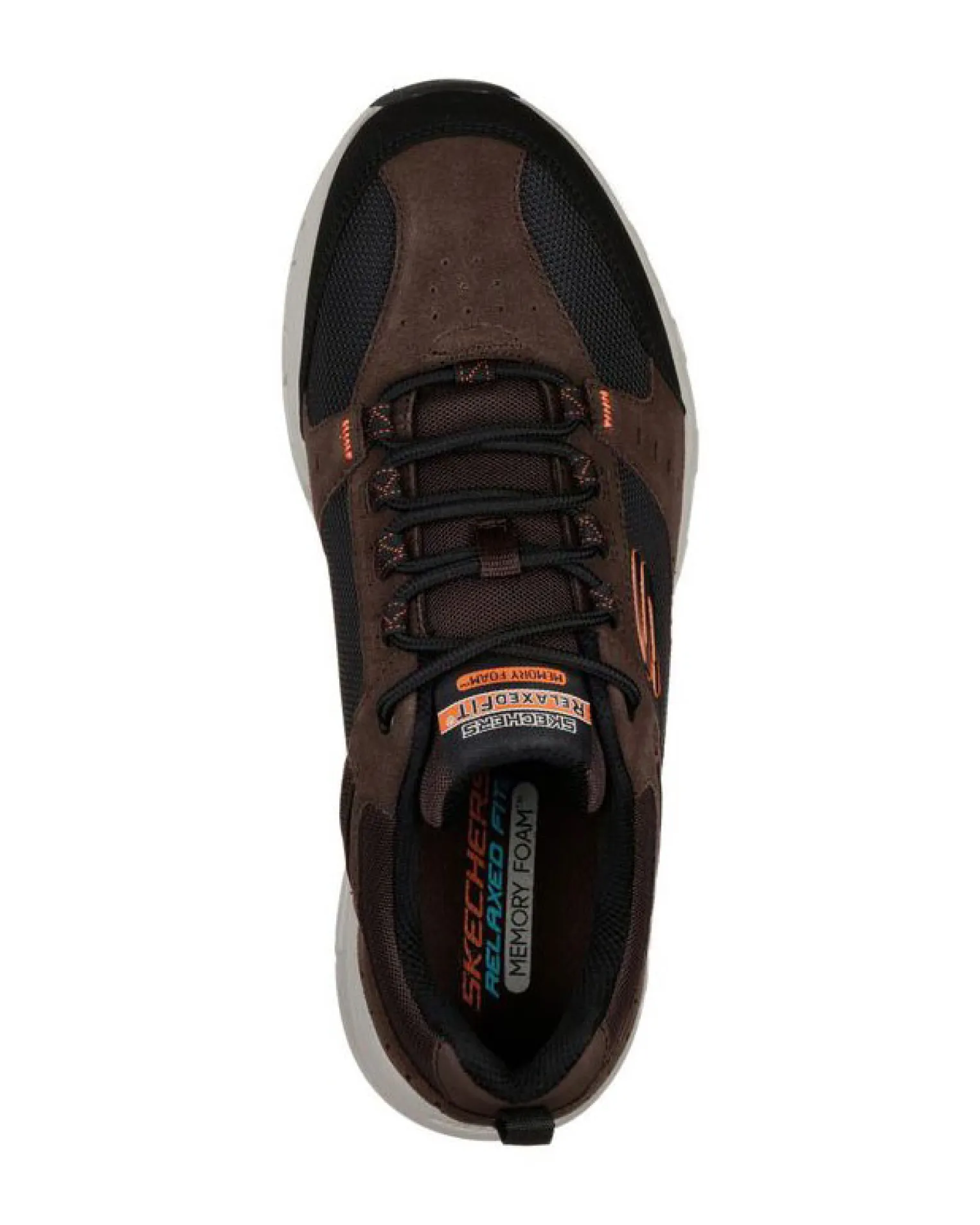 SKECHERS - Scarpa da uomo relaxed fit marrone e nera con soletta in memory foam