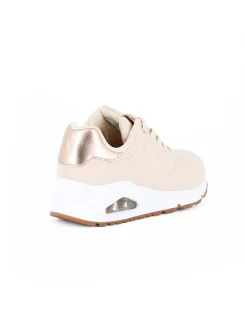 SKECHERS - SNEAKERS UNO GOLDEN AIR BEIGE CON DETTAGLI ROSE GOLD DA DONNA, 177094