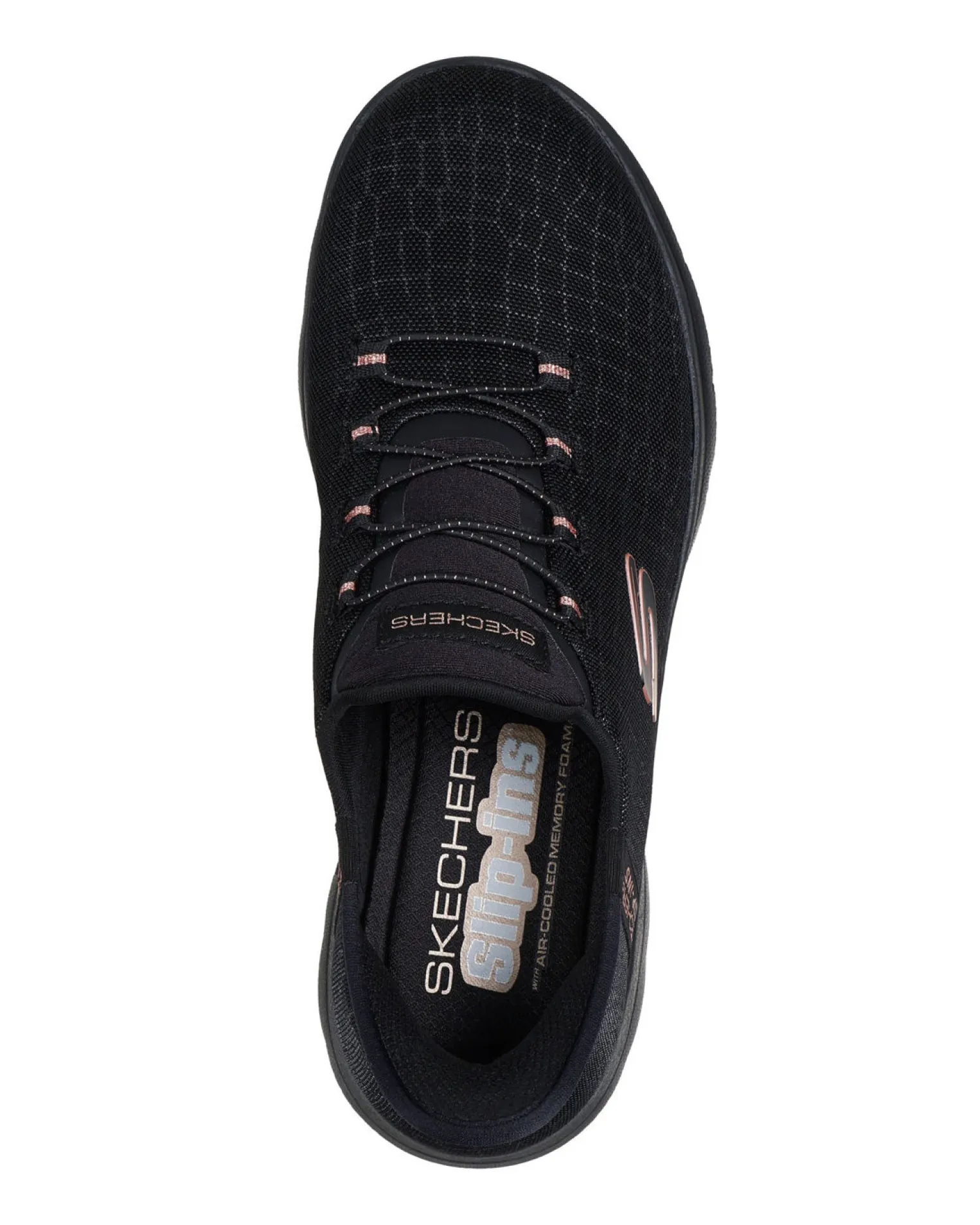 SKECHERS - SUMMITS - CLASSY NIGHT - Sneakers nera con tamaia in mesh effetto serpente