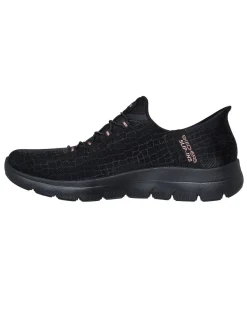 SKECHERS - SUMMITS - CLASSY NIGHT - Sneakers nera con tamaia in mesh effetto serpente