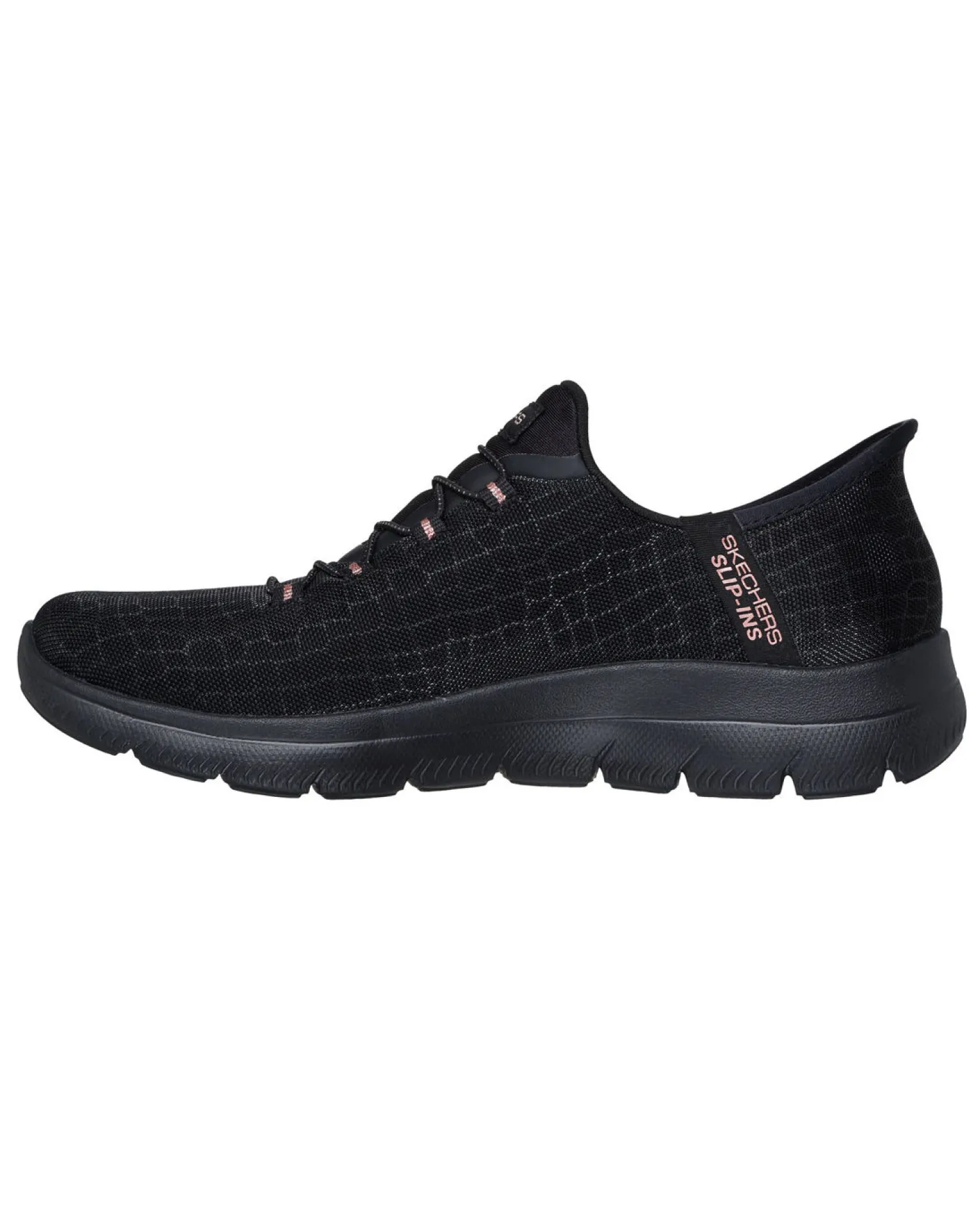 SKECHERS - SUMMITS - CLASSY NIGHT - Sneakers nera con tamaia in mesh effetto serpente