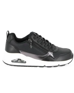 SKECHERS - UNO - METALLIC SLIDERS - Sneakers nera da donna con zip laterale