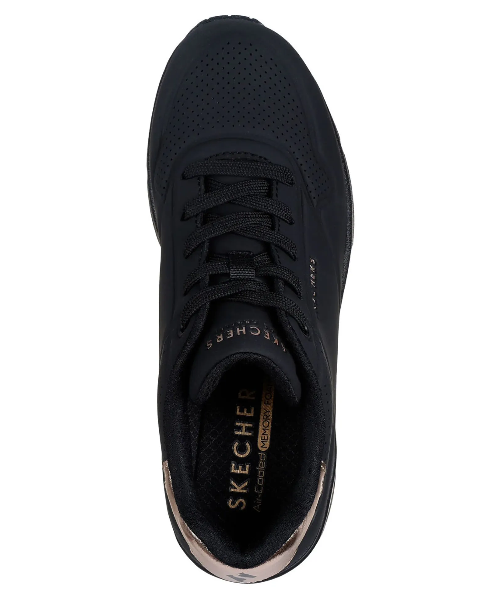 SKECHERS - UNO WEDGE - HI - STEPS - Sneakers nera con intersuola a zeppa platform con ammortizzazione ad aria visibile