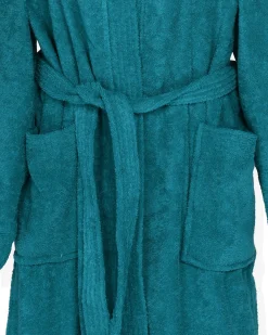 SOLO SOPRANI - Accappatoio unisex con cappuccio ottanio