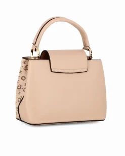 SOLO SOPRANI - Borsa a mano totora loggata con pattina, tracolla removibile