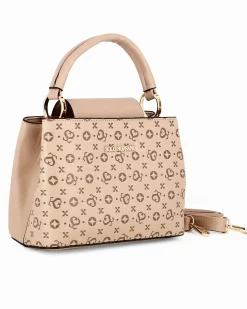 SOLO SOPRANI - Borsa a mano totora loggata con pattina, tracolla removibile