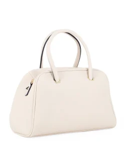SOLO SOPRANI - Borsa bauletto panna con ciondolo e tracolla removibili