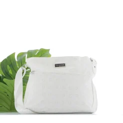 SOLO SOPRANI - Borsa bianca con tracolla regolabile e zip frontale orizzontale
