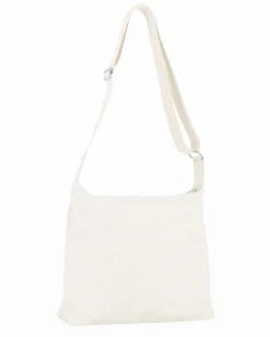 SOLO SOPRANI - Borsa bianca con due tasche frontali e tracolla regolabile