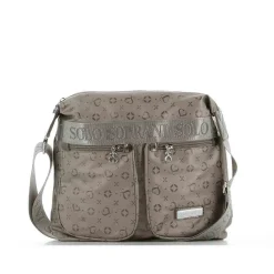 SOLO SOPRANI - Borsa bronzo con due tasche frontali e tracolla regolabile
