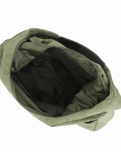 SOLO SOPRANI - Borsa sacca verde con tasca frontale, tracolla removibile