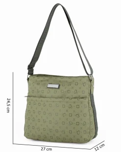 SOLO SOPRANI - Borsa verde con tracolla regolabile e zip frontale orizzontale