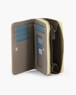SOLO SOPRANI - Portafoglio beige plissettato con due scomparti principali