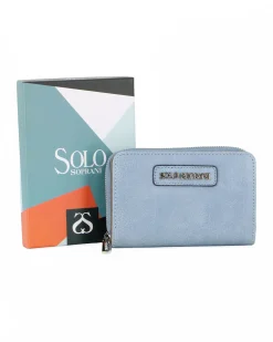 SOLO SOPRANI - Portafoglio jeans loggato con due scomparti principali