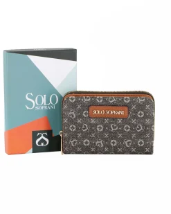 SOLO SOPRANI - Portafoglio nero loggato con due scomparti principali
