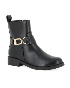 SOLO SOPRANI - Stivaletto nero con zip laterale e cinturino con morsetto, tacco 3CM