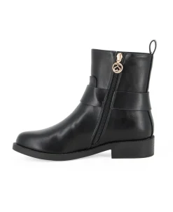 SOLO SOPRANI - Stivaletto nero con zip laterale e cinturino con morsetto, tacco 3CM