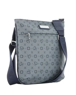 SOLO SOPRANI - Tracolla blu jeans con tasca frontale e tracolla regolabile