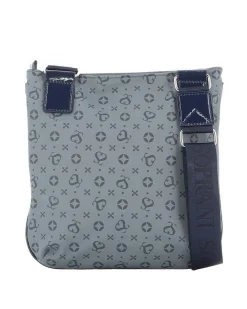 SOLO SOPRANI - Tracolla blu jeans con tasca frontale e tracolla regolabile