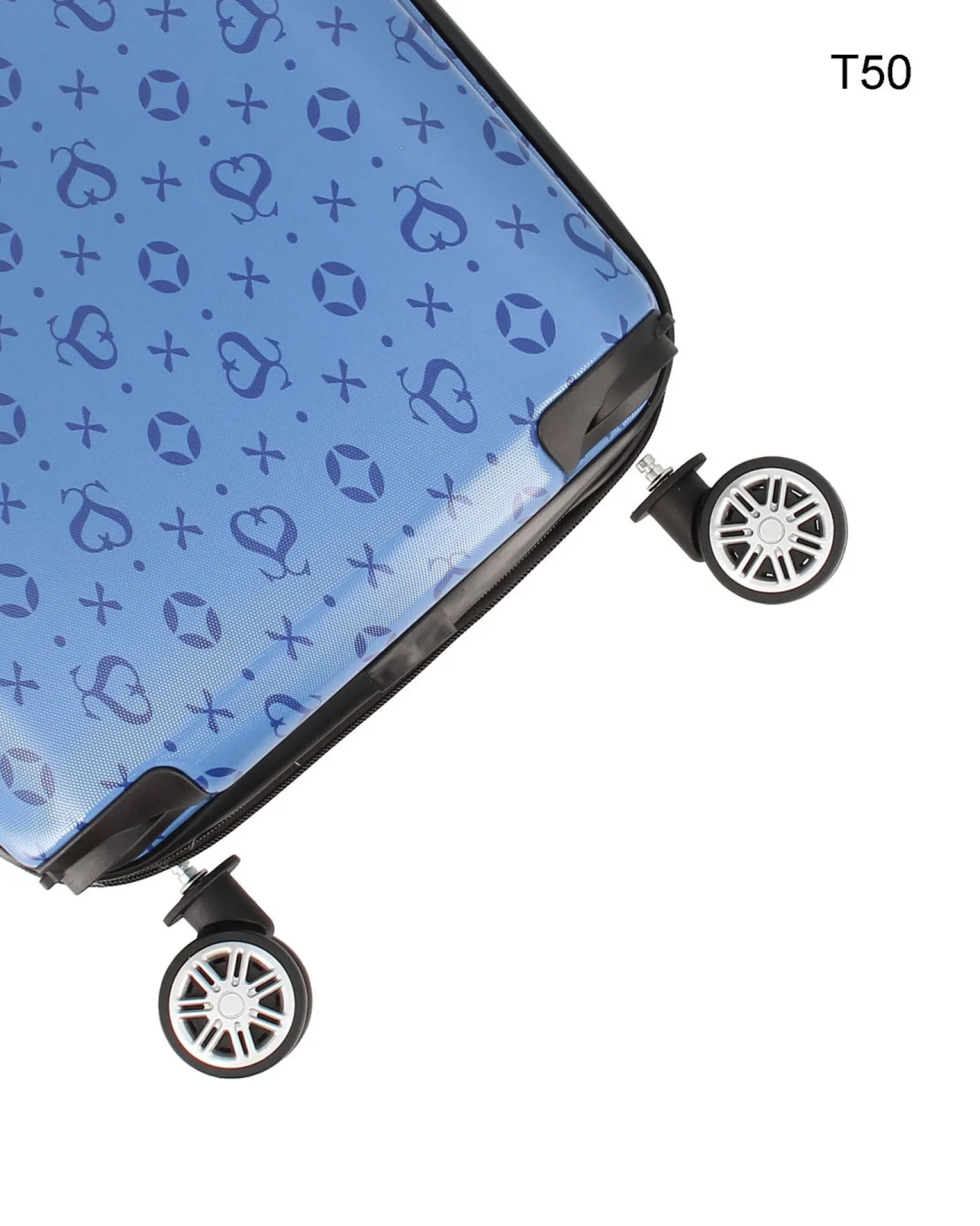 SOLO SOPRANI - TROLLEY BLU CHIARO LOGGATO IN ABS 4 RUOTE
