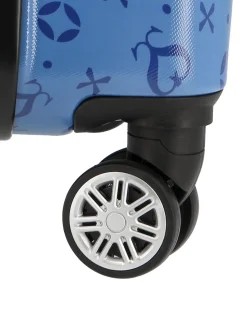 SOLO SOPRANI - TROLLEY BLU CHIARO LOGGATO IN ABS 4 RUOTE
