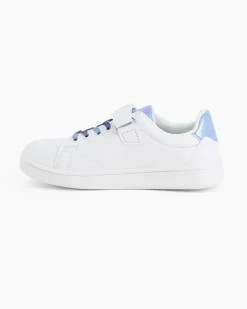 STITCH  - Sneakers bianca da bambina con lacci e strappo