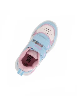 STITCH - Sneakers celeste e rosa da bambina con luci e strappi