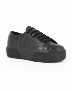 SUPERGA - SCARPA 3790 PLATFORM DA DONNA NERO COCCO