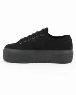 SUPERGA - SCARPA 3790 PLATFORM IN CAMOSCIO NERO DA DONNA