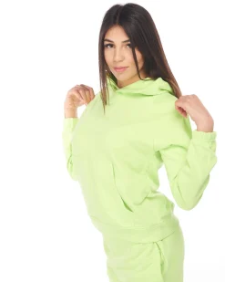 SWEAT C/CAPP.BUCANEVE GREEN FLUO
