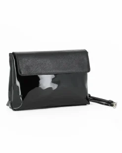 TATOO - Borsa da sera in vernice nera MADE IN ITALY