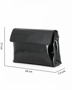 TATOO - Borsa da sera in vernice nera MADE IN ITALY