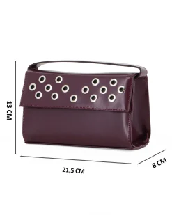 TATOO - Minibag ad un manico bordeaux con occhielli sulla patta