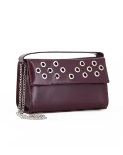 TATOO - Minibag ad un manico bordeaux con occhielli sulla patta