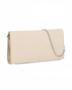 TATOO - Pochette beige scamosciata due scomparti