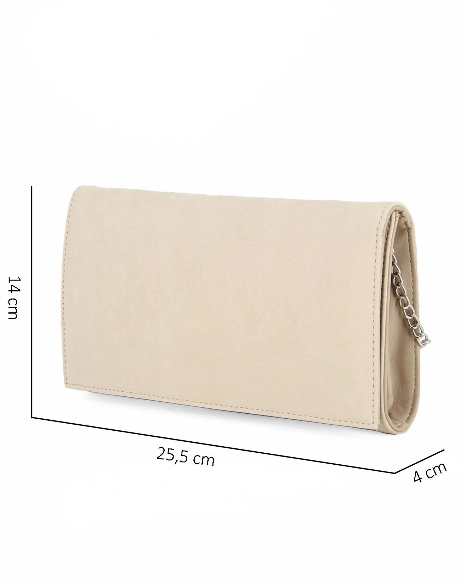 TATOO - Pochette beige scamosciata due scomparti