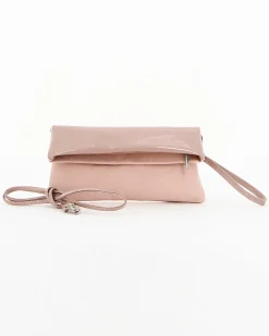 TATOO - Pochette cipria in camoscio con patta
