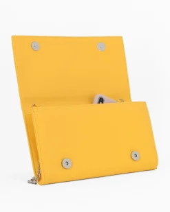 TATOO- Pochette gialla con patta, MADE IN ITALY