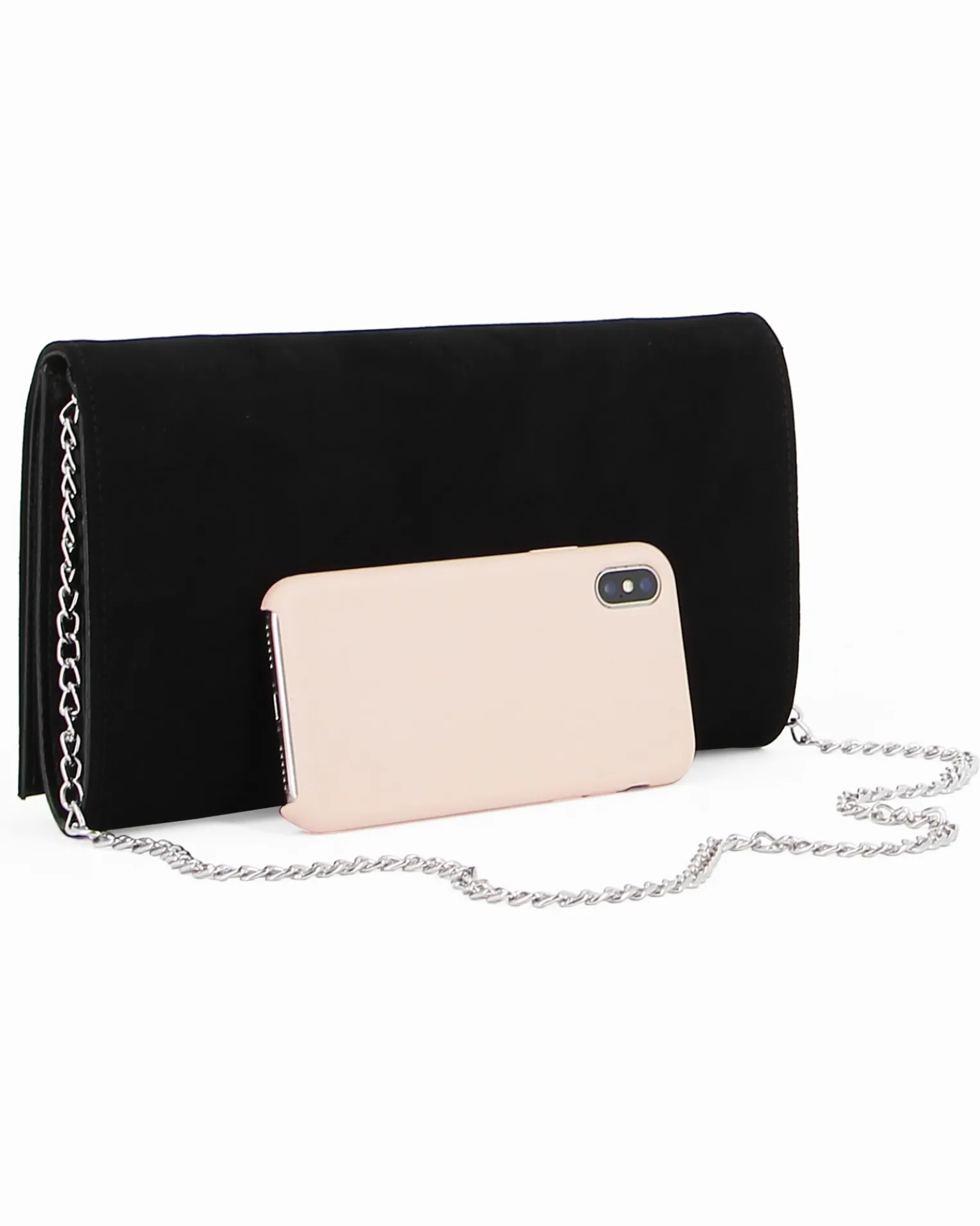 TATOO - Pochette nera scamosciata due scomparti