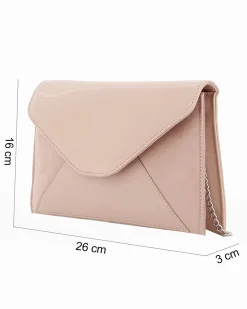 TATOO - Pochette nude multimateriale con patta, MADE IN ITALY
