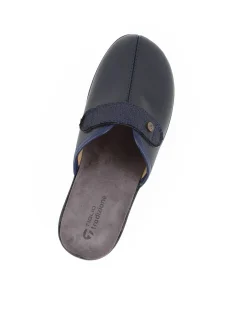 TIGLIO - Ciabatta blu da donna con fascia frontale