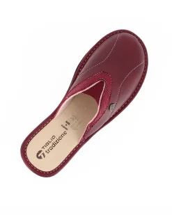TIGLIO - Ciabatta bordeaux da donna con inserto elasticizzato