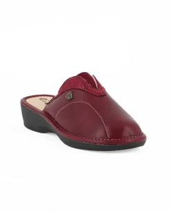 TIGLIO - Ciabatta bordeaux da donna con inserto elasticizzato