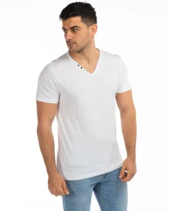 TSHIRT MANICA CORTA SCOLLO V TAGLIO VIVO