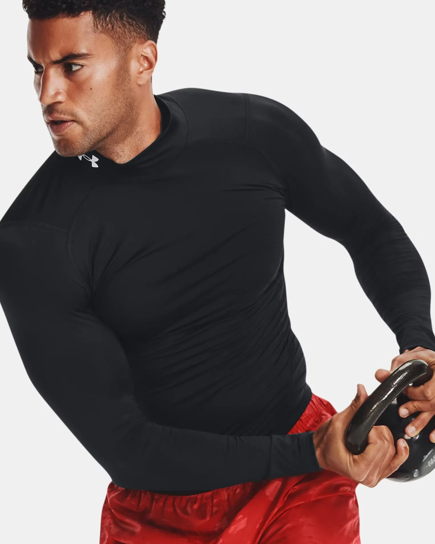 T-SHIRT ML HG ARMOUR COMP MOCK LS BLACK